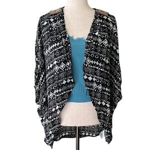 🎈Miss Me Open Front Aztec Cardigan With Beaded Shoulder